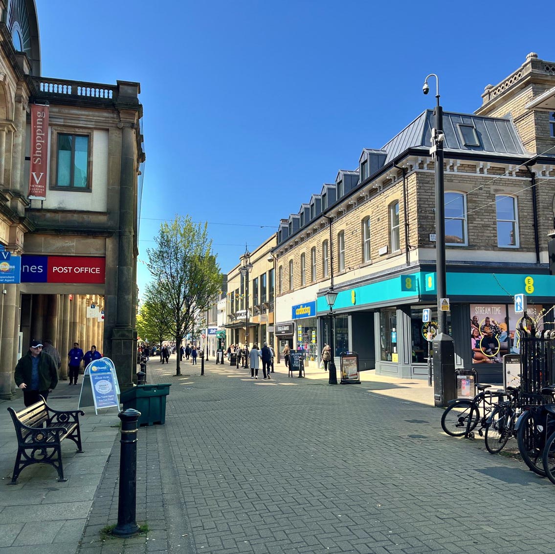 A pedestrianised area in Harrogate town centre available for promotional activities